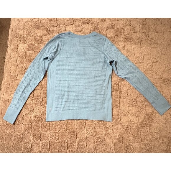 Like New Lululemon Breeze By Long Sleeve Running Athletic Top  Cascade Blue S 4 - Picture 5 of 8